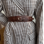 Ceinture large noire simili cuir double sangle (4)
