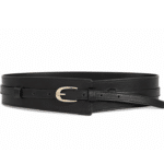 Ceinture large noire simili cuir double sangle (5)