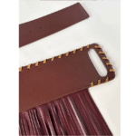 Ceinture western à franges marron avec détails tressés (1)
