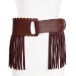 Ceinture western à franges marron avec détails tressés (2)