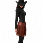 Ceinture western à franges marron avec détails tressés (4)