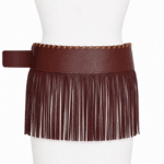 Ceinture western à franges marron avec détails tressés (5)