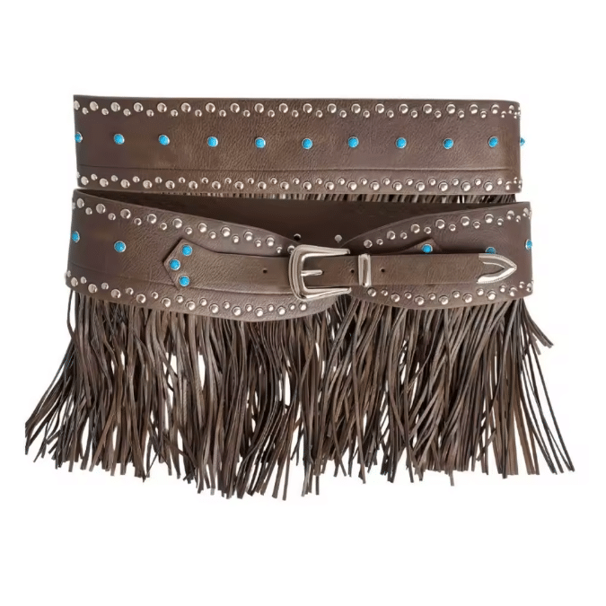 Ceinture western asymétrique franges aspect daim (1)