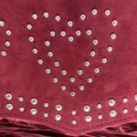 Ceinture western bordeaux à franges et double boucle argentée (5)