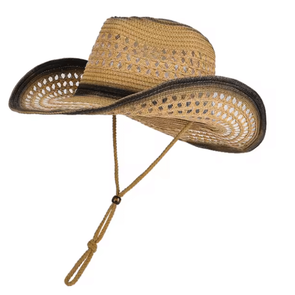 Chapeau cowboy ajouré souple et léger été (3)
