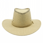 Chapeau cowboy beige aspect toile avec surpiqûres (5)