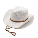 Chapeau cowboy en paille bandeau western été (2)