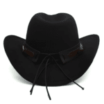 Chapeau cowboy feutre enfant avec bandeau western (4)