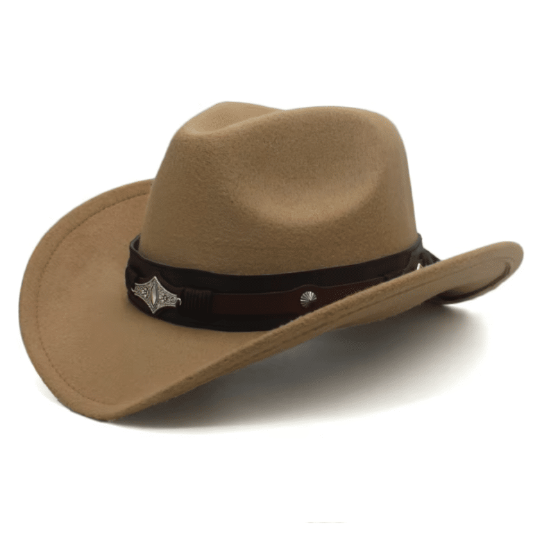 Chapeau cowboy feutre enfant avec bandeau western (8)
