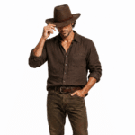 Chapeau cowboy homme marron style authentique (1)