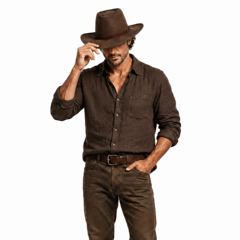 Chapeau cowboy homme marron style authentique (1)