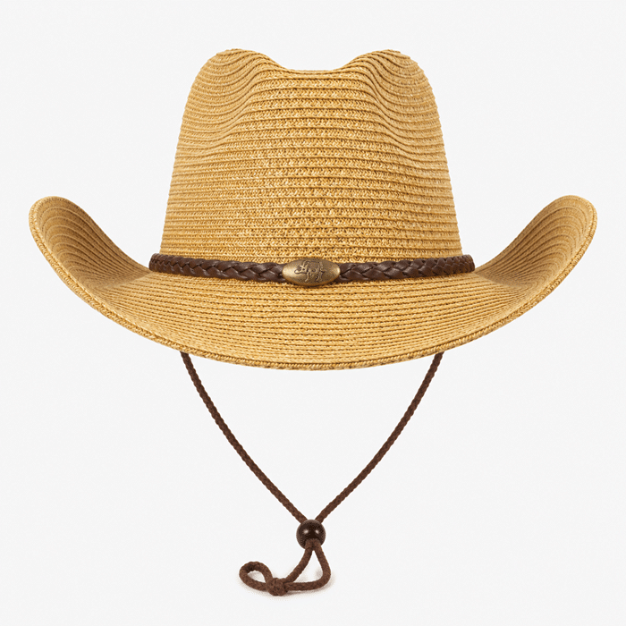 Chapeau cowboy homme souple bandeau tressé (6)