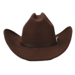 Chapeau cowboy marron à bord relevé (2)
