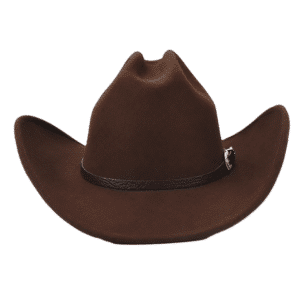 Chapeau cowboy marron à bord relevé