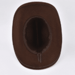 Chapeau cowboy marron à bord relevé (3)