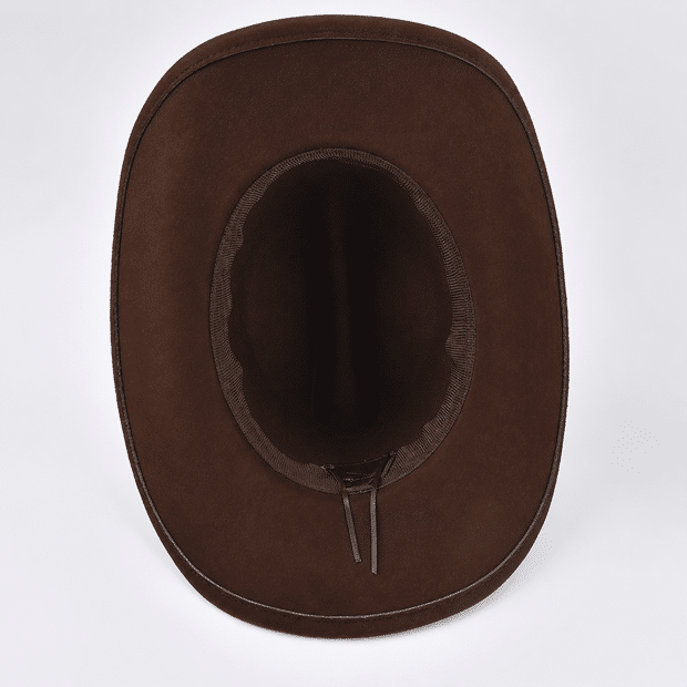 Chapeau cowboy marron à bord relevé (3)