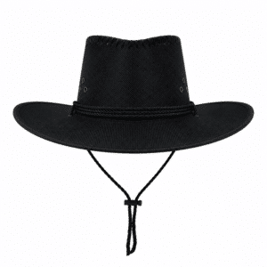 Chapeau cowboy noir aspect toile avec surpiqûres