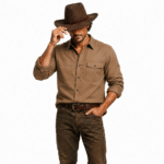 Chemise cowboy fibres végétales naturelles style aventurier (1)
