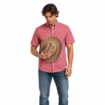 Chemise cowboy homme à petits carreaux vichy rouges (1)