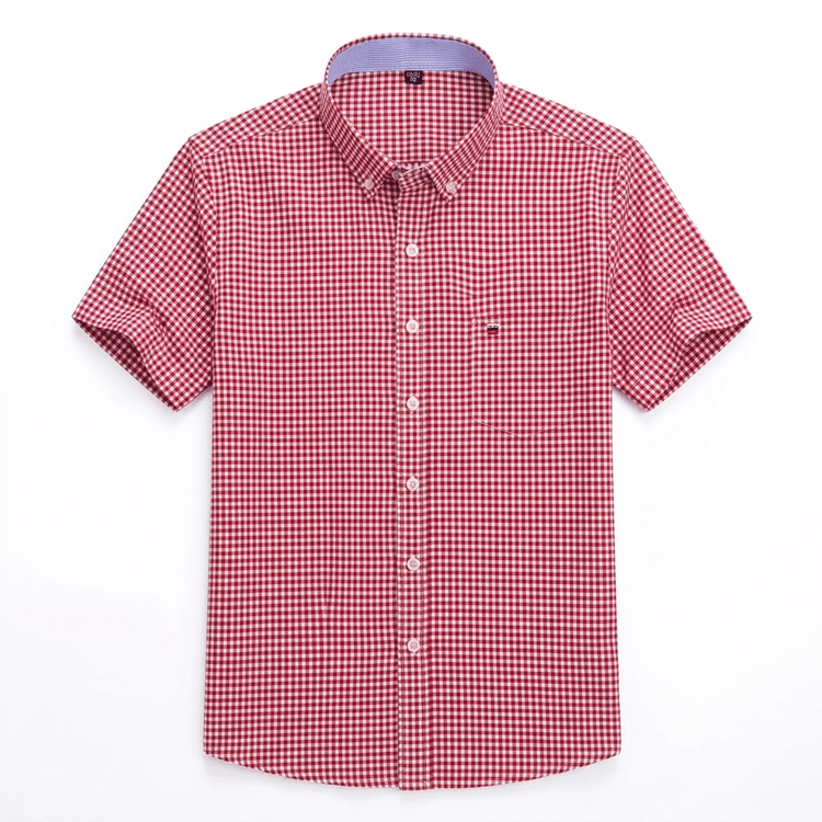 Chemise cowboy homme à petits carreaux vichy rouges (2)