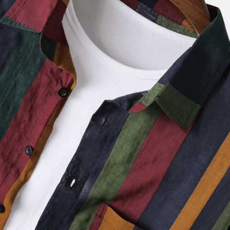 Chemise cowboy multicolore légère pour soirée d’été (3)