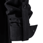 Chemise noir vintage légère coton lin à lacets (4)