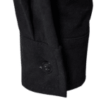 Chemise noir vintage légère coton lin à lacets (5)