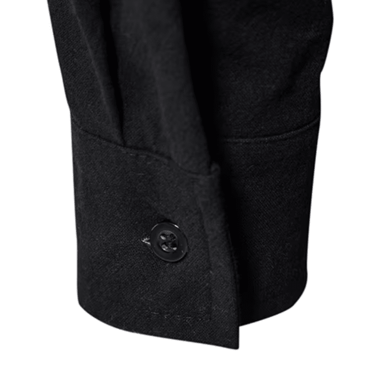 Chemise noir vintage légère coton lin à lacets (5)
