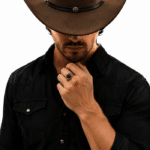 Chevalière western homme pierre noire (3)