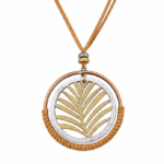 Collier boho moderne avec pendentif végétal circulaire (2)