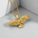 Collier corbeau doré