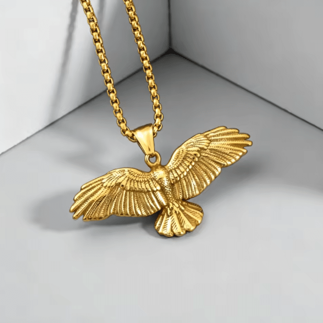 Collier corbeau doré