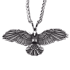 Collier cowboy argenté corbeau acier inoxydable
