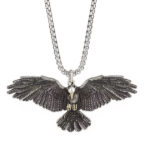 Collier cowboy argenté corbeau acier inoxydable6