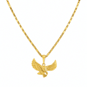 Collier cowboy doré à pendentif aigle aux ailes déployées