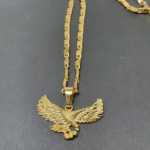 Collier cowboy doré à pendentif aigle aux ailes déployées (5)