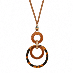 Collier western à anneaux écaille ambré