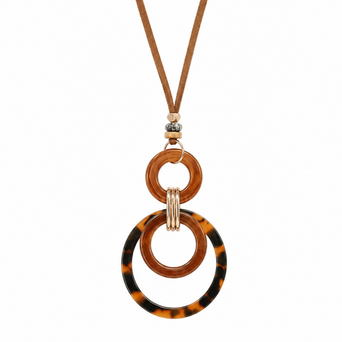 Collier western à anneaux écaille ambré (1)