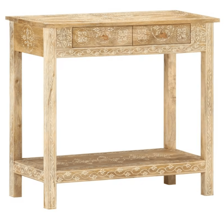 Console en bois massif western à tiroirs style prairie vintage (1)