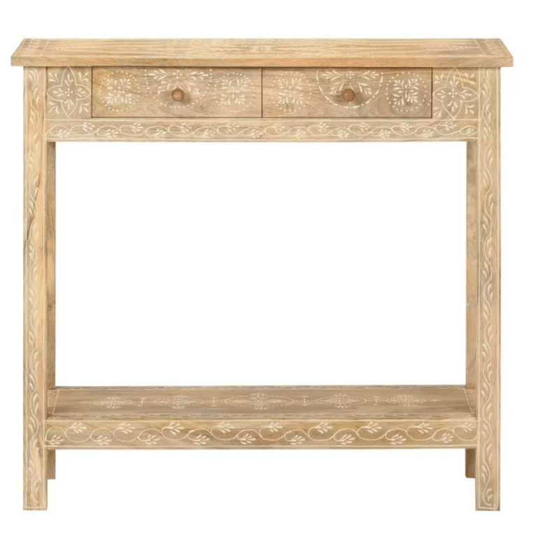 Console en bois massif western à tiroirs style prairie vintage (2)