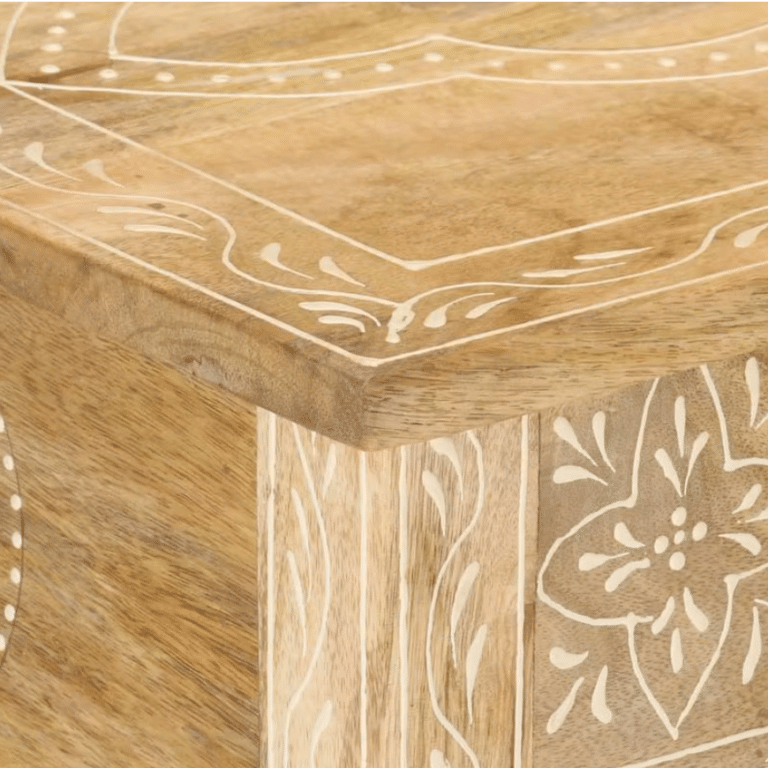 Console en bois massif western à tiroirs style prairie vintage (6)