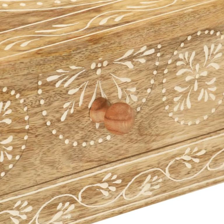 Console en bois massif western à tiroirs style prairie vintage (7)