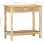 Console en bois massif western à tiroirs style prairie vintage (8)
