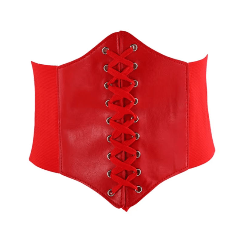 Corset femme western noir effet cuir (6)