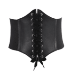 Corset femme western noir effet cuir (7)