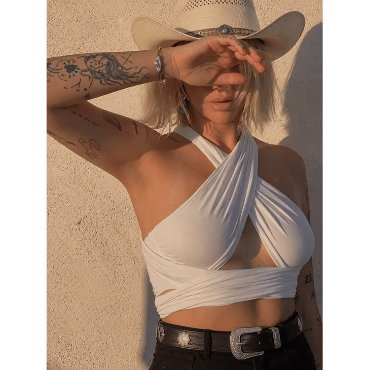 Crop top femme croisé à nouer (2)