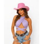 Crop top femme croisé à nouer (3)