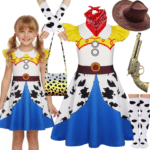 Déguisement Jessie Toy Story fille robe bleue avec accessoires (1)