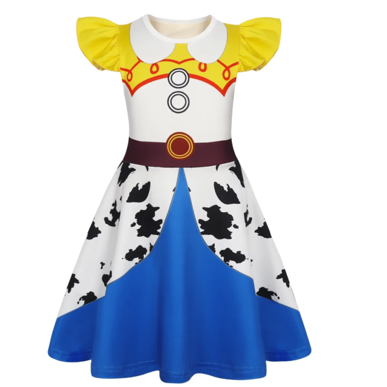Déguisement Jessie Toy Story fille robe bleue avec accessoires (2)