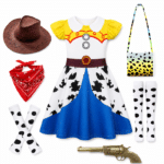 Déguisement Jessie Toy Story fille robe bleue avec accessoires (8)